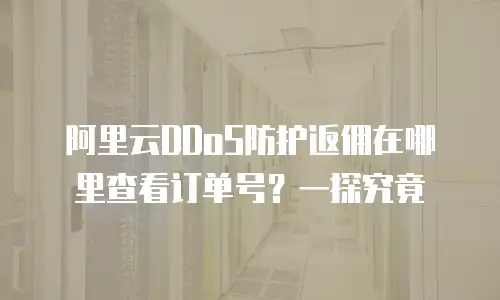 阿里云DDoS防护返佣在哪里查看订单号？一探究竟