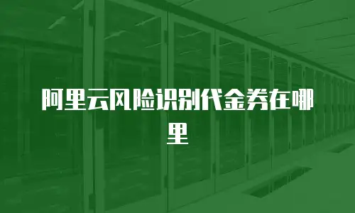 阿里云风险识别代金券在哪里