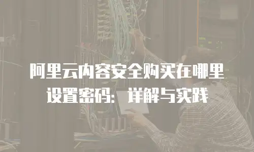 阿里云内容安全购买在哪里设置密码：详解与实践