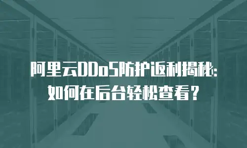 阿里云DDoS防护返利揭秘：如何在后台轻松查看？