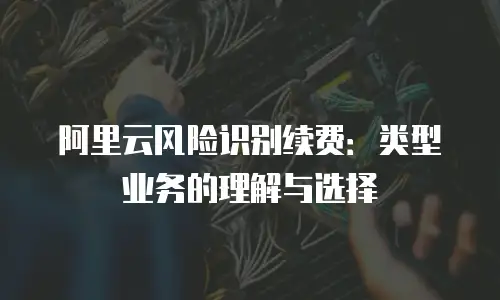 阿里云风险识别续费：类型业务的理解与选择