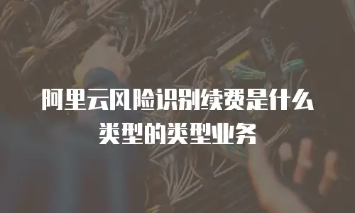 阿里云风险识别续费是什么类型的类型业务
