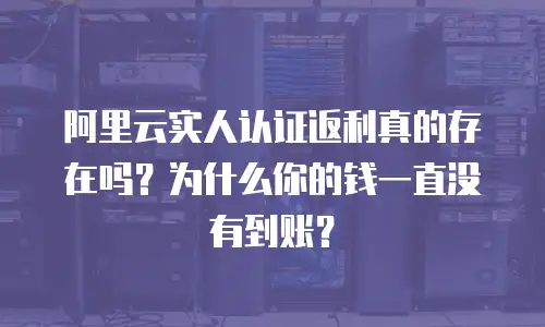 阿里云实人认证返利真的存在吗？为什么你的钱一直没有到账？