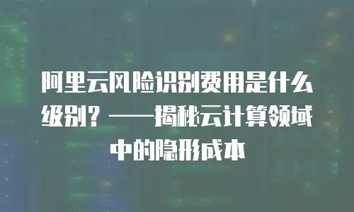 阿里云风险识别费用是什么级别？——揭秘云计算领域中的隐形成本