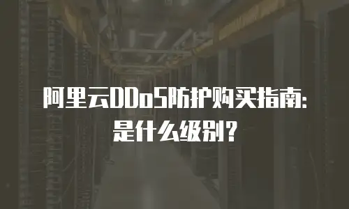 阿里云DDoS防护购买指南：是什么级别？