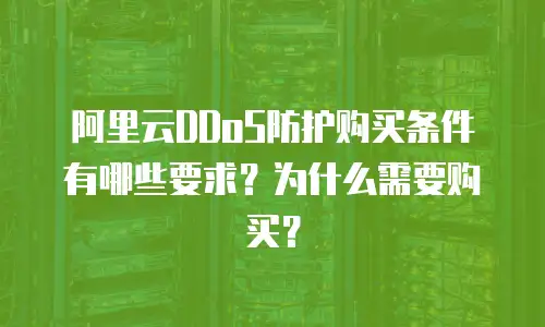 阿里云DDoS防护购买条件有哪些要求？为什么需要购买？