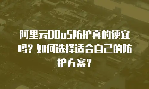 阿里云DDoS防护真的便宜吗？如何选择适合自己的防护方案？