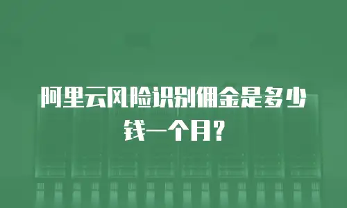 阿里云风险识别佣金是多少钱一个月？