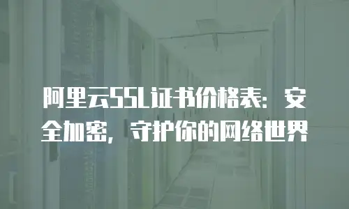 阿里云SSL证书价格表：安全加密，守护你的网络世界