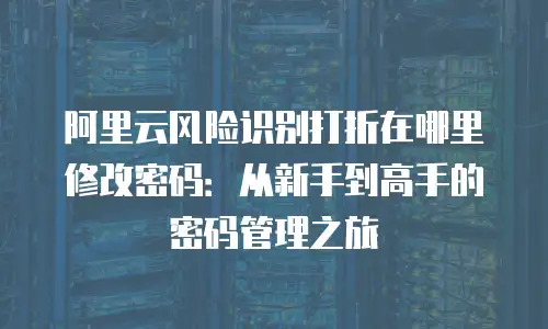 阿里云风险识别打折在哪里修改密码：从新手到高手的密码管理之旅