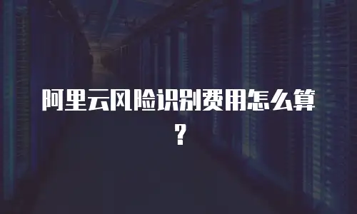 阿里云风险识别费用怎么算？