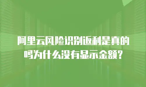 阿里云风险识别返利是真的吗为什么没有显示金额？
