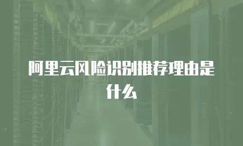 阿里云风险识别推荐理由是什么