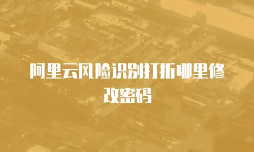 阿里云风险识别打折哪里修改密码
