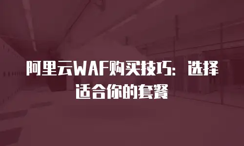 阿里云WAF购买技巧：选择适合你的套餐
