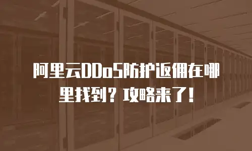 阿里云DDoS防护返佣在哪里找到？攻略来了！