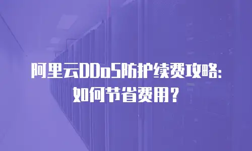 阿里云DDoS防护续费攻略：如何节省费用？