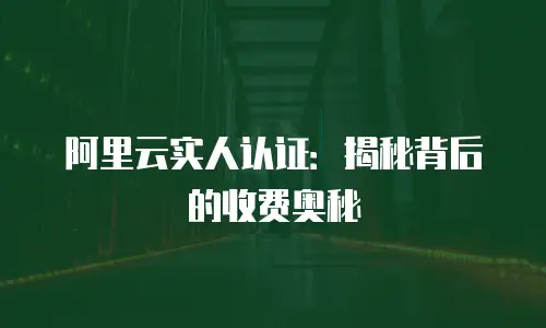 阿里云实人认证：揭秘背后的收费奥秘