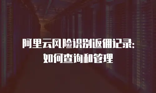 阿里云风险识别返佣记录：如何查询和管理