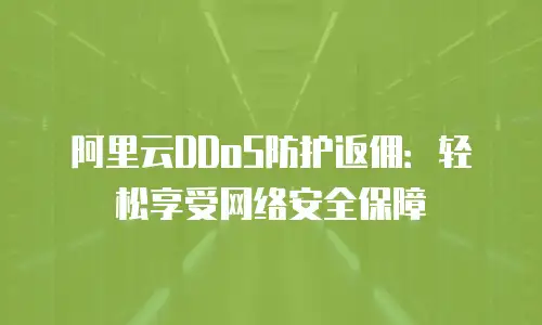 阿里云DDoS防护返佣：轻松享受网络安全保障