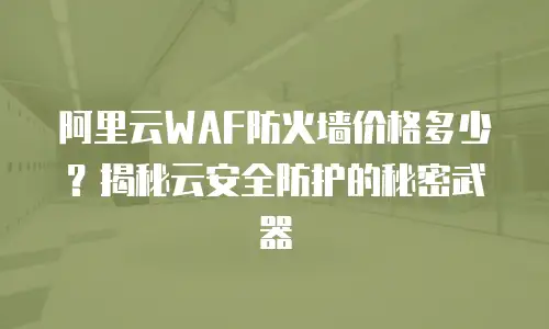 阿里云WAF防火墙价格多少？揭秘云安全防护的秘密武器
