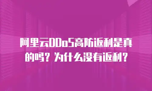 阿里云DDoS高防返利是真的吗？为什么没有返利？