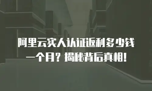 阿里云实人认证返利多少钱一个月？揭秘背后真相！