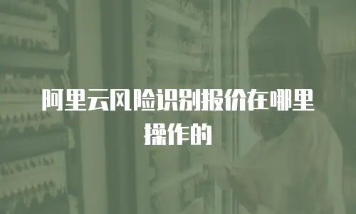 阿里云风险识别报价在哪里操作的