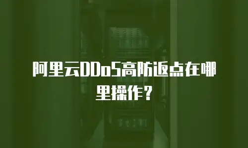 阿里云DDoS高防返点在哪里操作？