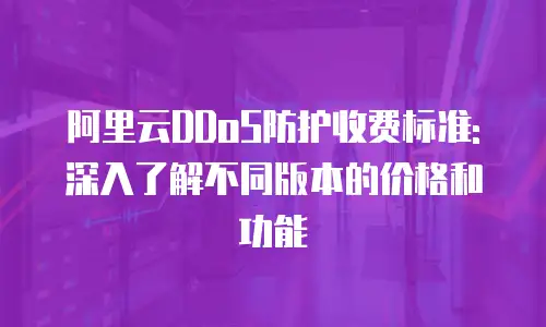 阿里云DDoS防护收费标准: 深入了解不同版本的价格和功能