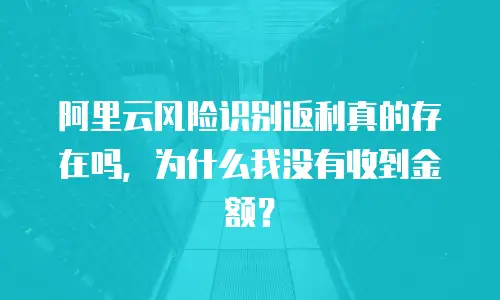 阿里云风险识别返利真的存在吗，为什么我没有收到金额？