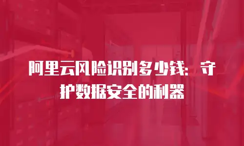 阿里云风险识别多少钱：守护数据安全的利器