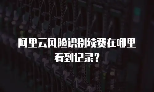 阿里云风险识别续费在哪里看到记录？