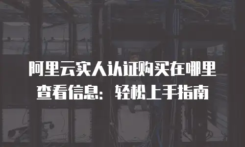 阿里云实人认证购买在哪里查看信息：轻松上手指南