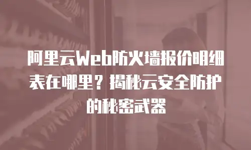 阿里云Web防火墙报价明细表在哪里？揭秘云安全防护的秘密武器