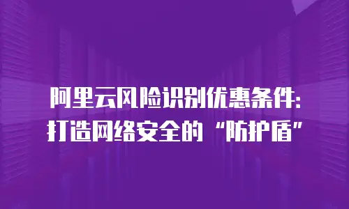 阿里云风险识别优惠条件：打造网络安全的“防护盾”