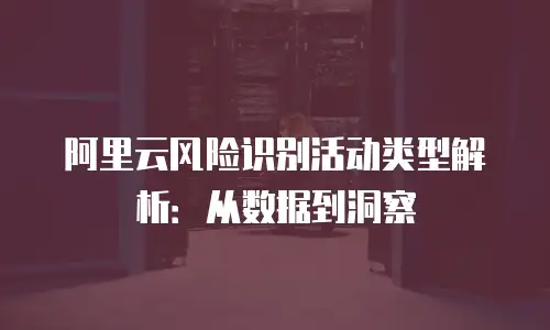 阿里云风险识别活动类型解析：从数据到洞察