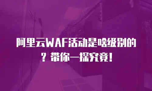 阿里云WAF活动是啥级别的？带你一探究竟！