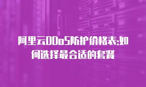 阿里云DDoS防护价格表:如何选择最合适的套餐