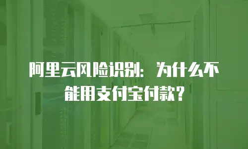 阿里云风险识别：为什么不能用支付宝付款？