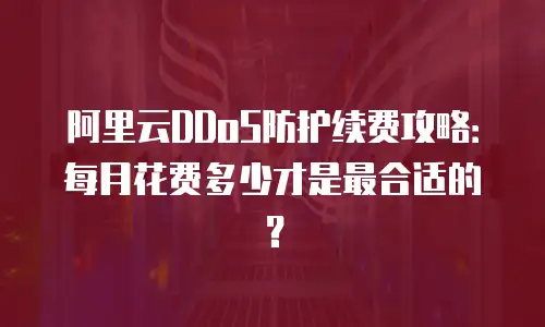 阿里云DDoS防护续费攻略：每月花费多少才是最合适的？