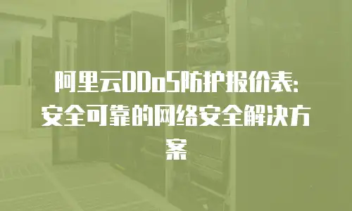 阿里云DDoS防护报价表：安全可靠的网络安全解决方案