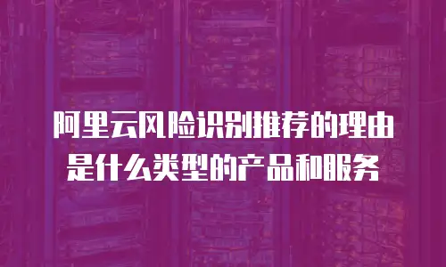阿里云风险识别推荐的理由是什么类型的产品和服务