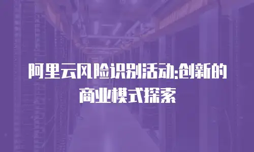 阿里云风险识别活动:创新的商业模式探索