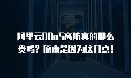 阿里云DDoS高防真的那么贵吗？原来是因为这几点！