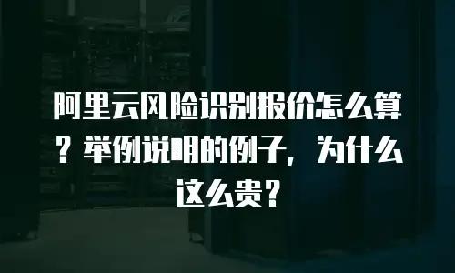 阿里云风险识别报价怎么算？举例说明的例子，为什么这么贵？