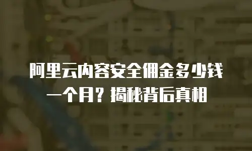 阿里云内容安全佣金多少钱一个月？揭秘背后真相