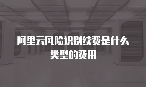 阿里云风险识别续费是什么类型的费用