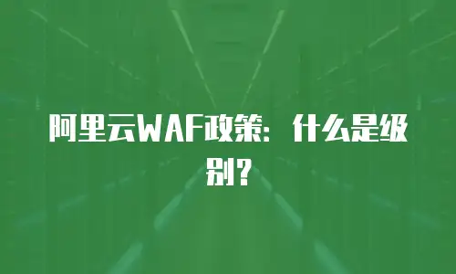 阿里云WAF政策：什么是级别？