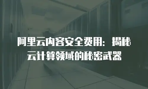 阿里云内容安全费用：揭秘云计算领域的秘密武器